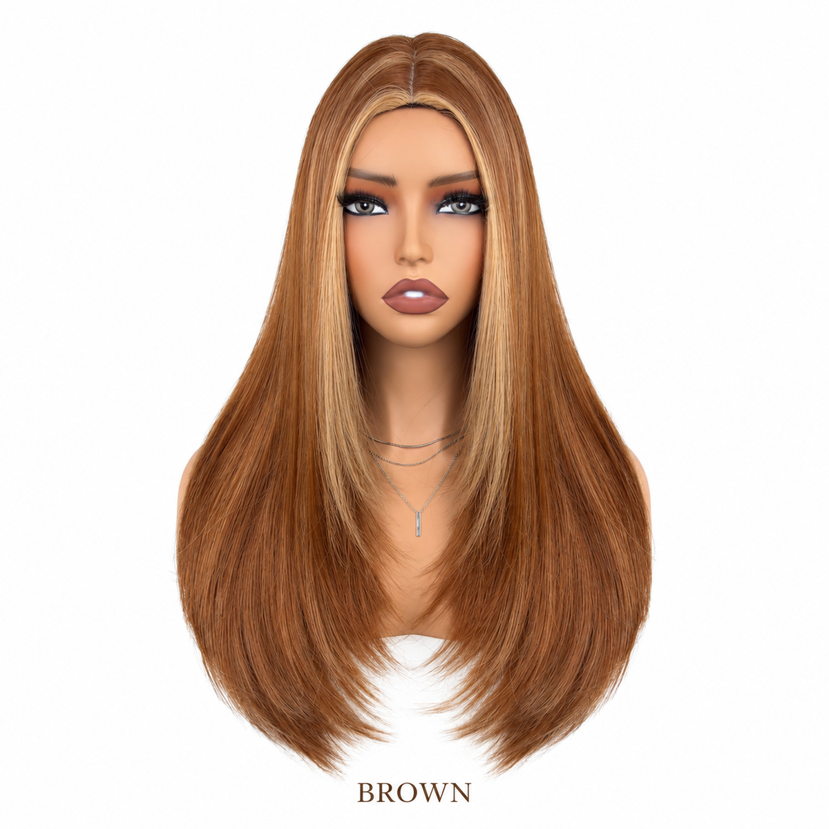 ✨ 26 Layered Synthetic Wig – Natural Middle Part