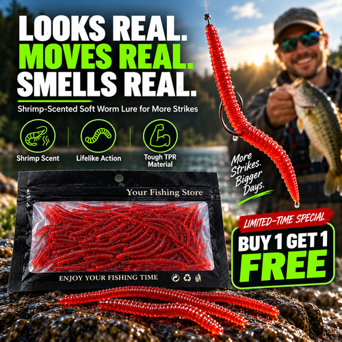 Shrimp-Scented Soft Worm Fishing Lures 🎣