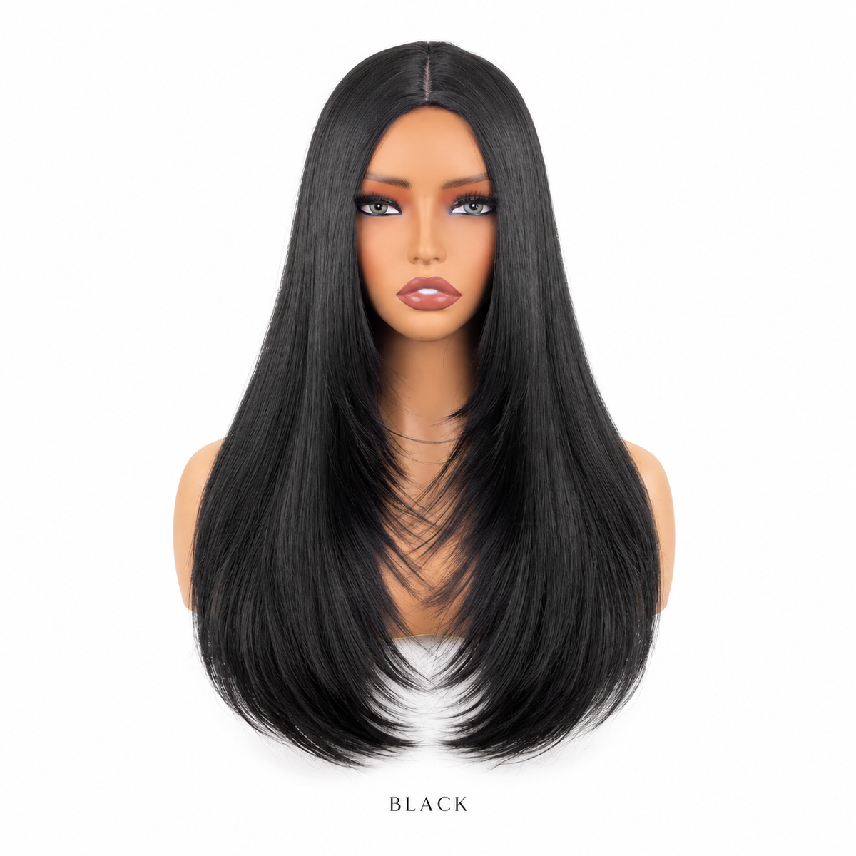 ✨ 26 Layered Synthetic Wig – Natural Middle Part