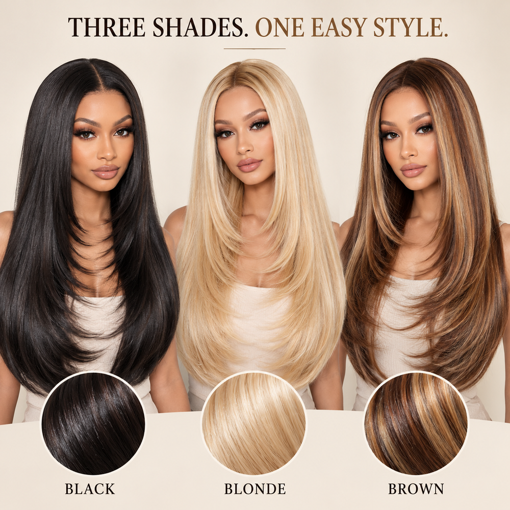 Black blonde and brown layered wig color inspiration