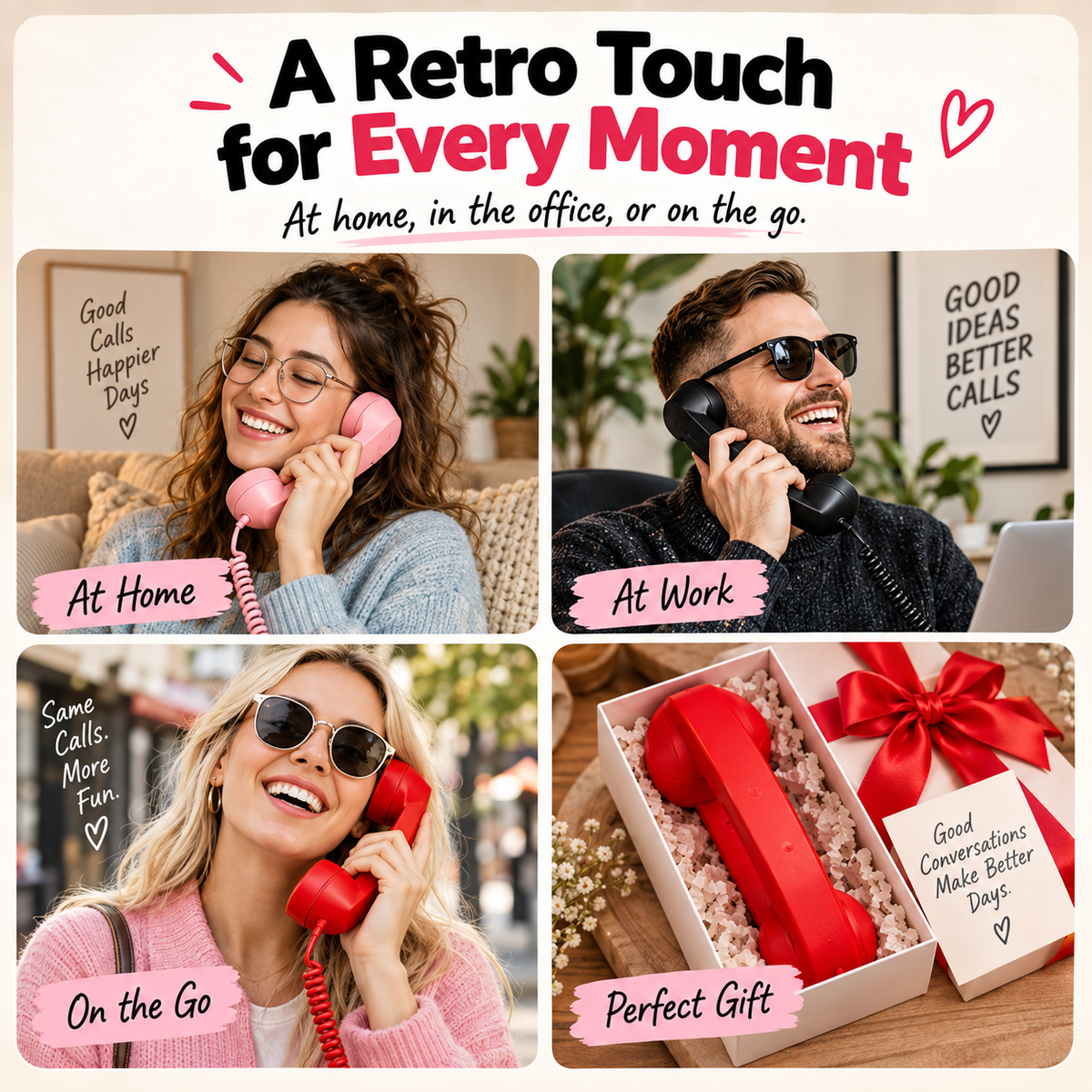 📞 Retro Phone Handset for USB-C Phones – Plug In & Make Calls Fun Again