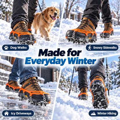 ⏳ Ice Cleats for Shoes & Boots – Steel Spikes for Winter Traction✨