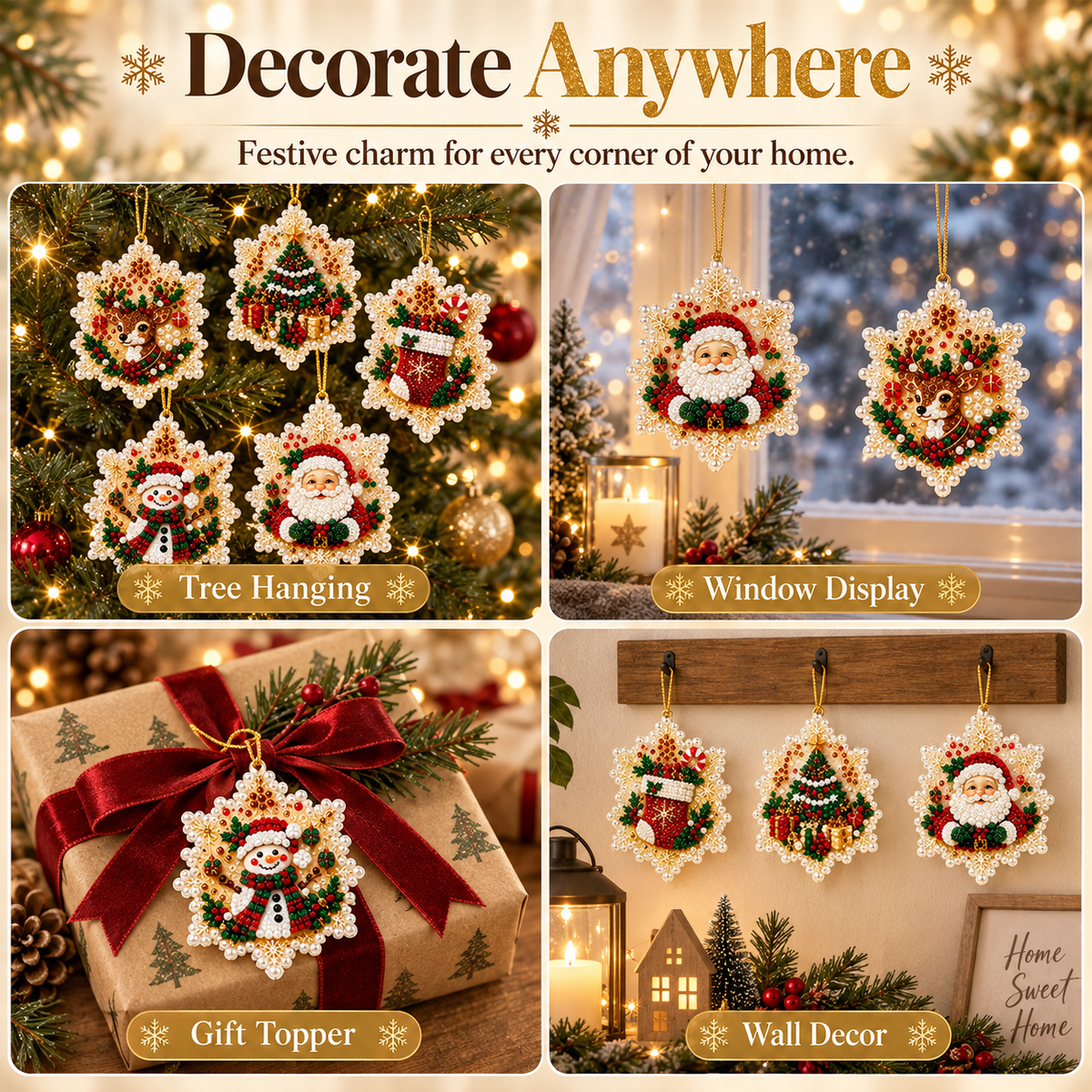 DIY Pearl Christmas Ornaments Kit 🎄