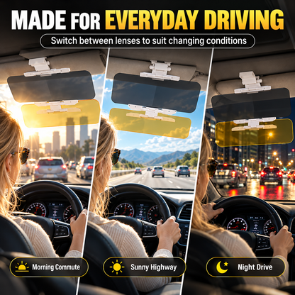 🚗 Universal Day & Night Anti-Glare Car Visor
