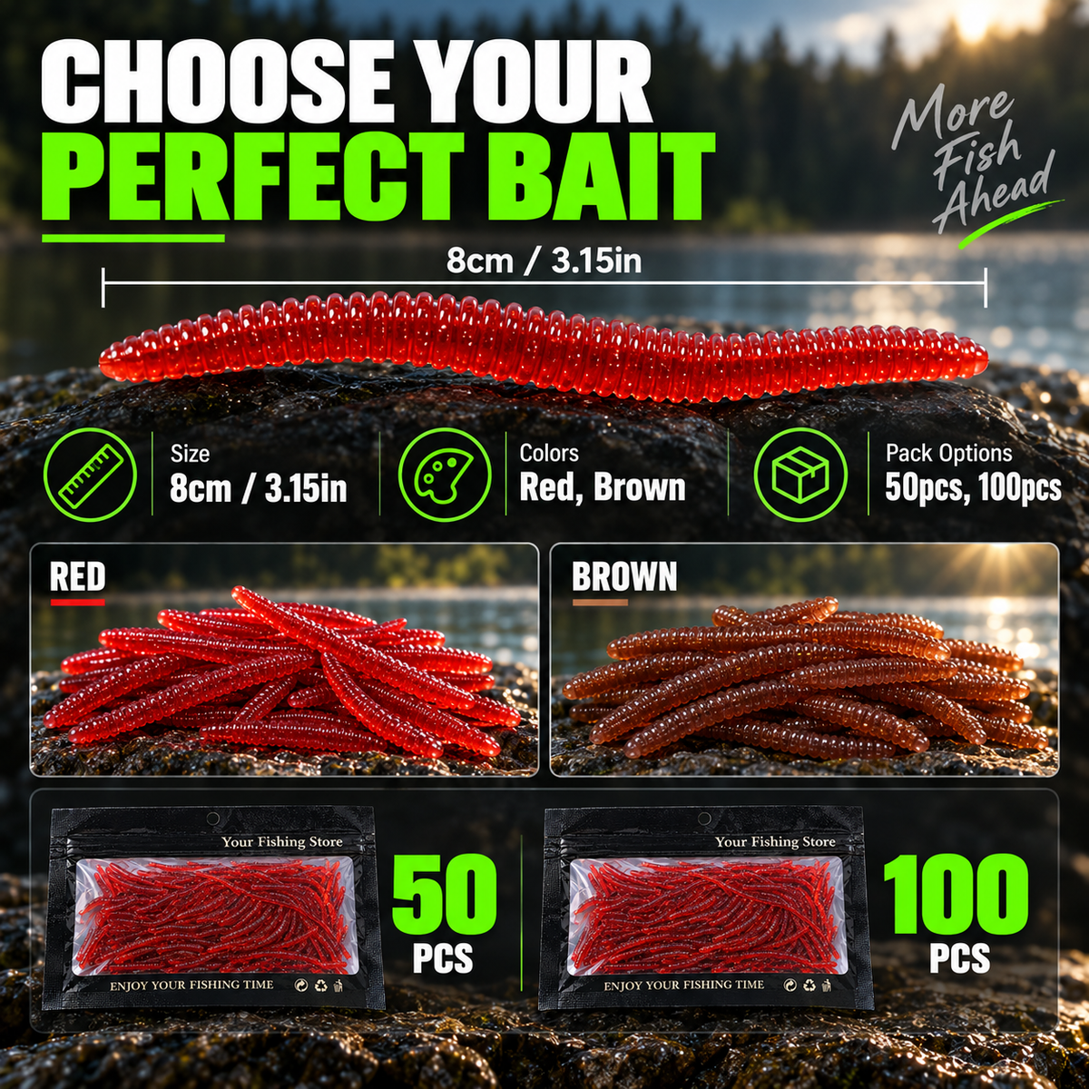 Shrimp-Scented Soft Worm Fishing Lures 🎣