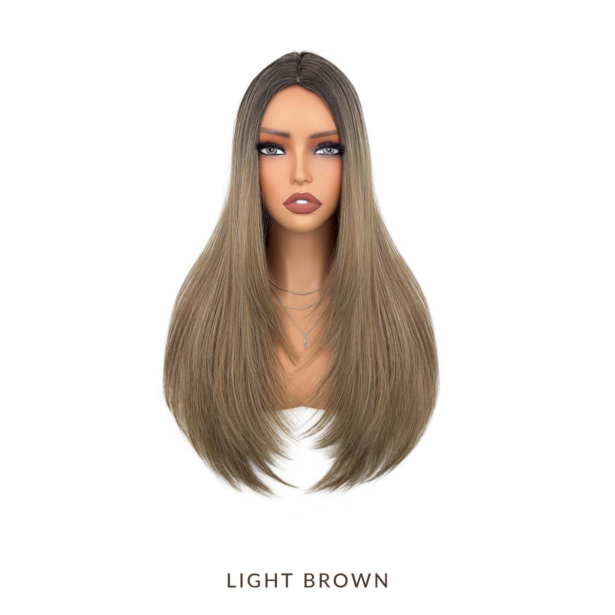✨ 26 Layered Synthetic Wig – Natural Middle Part