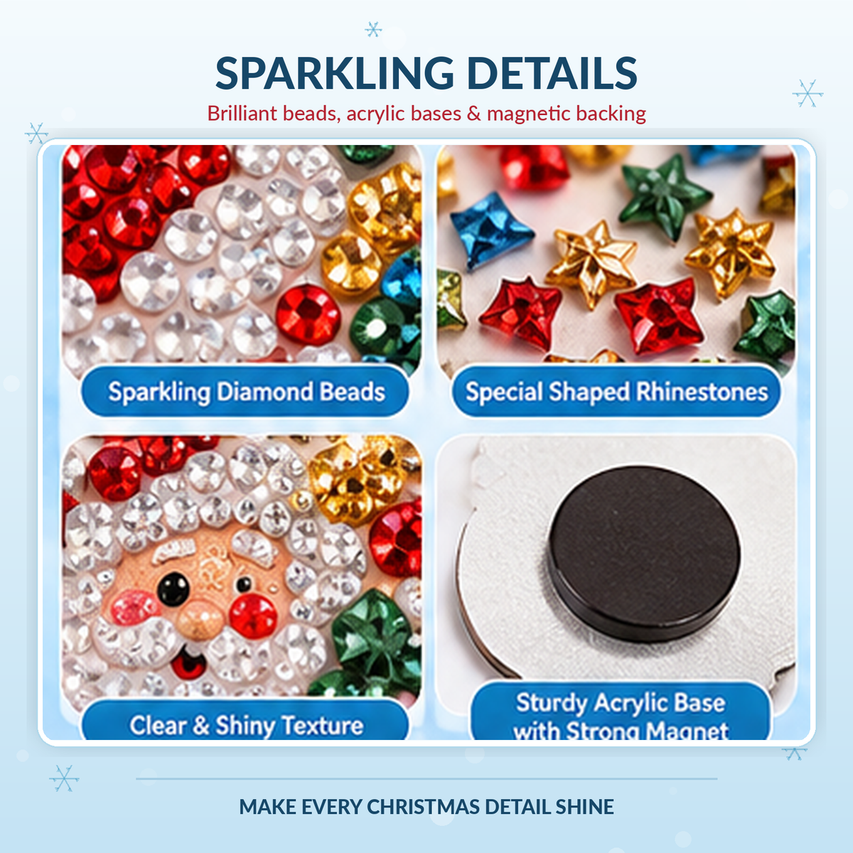 🎅 6-Piece DIY Christmas Diamond Art Fridge Magnets ❄️ Limited-Time 50% OFF