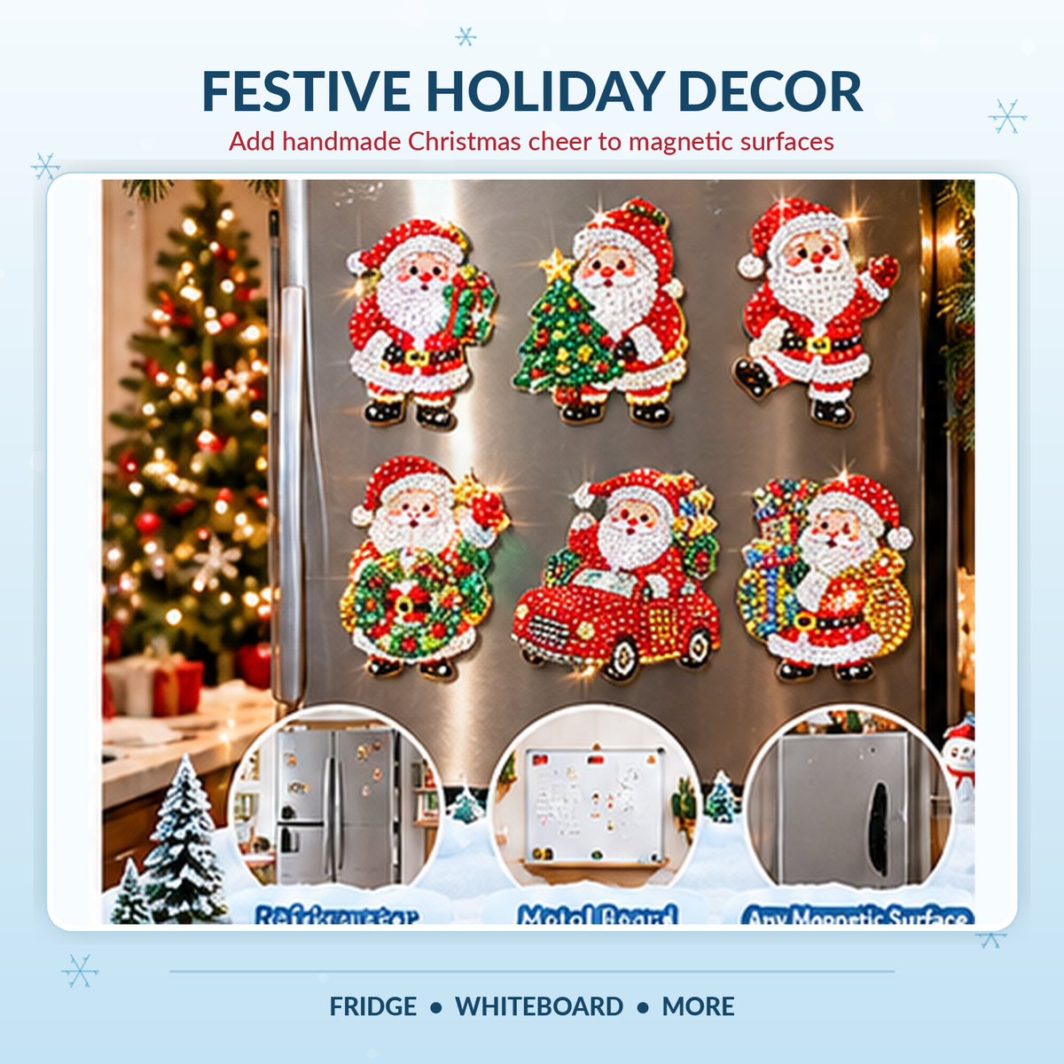 🎅 6-Piece DIY Christmas Diamond Art Fridge Magnets ❄️ Limited-Time 50% OFF
